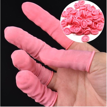 ถุงนิ้วสีชมพู ถุงนิ้ว ถุงนิ้วกันไฟฟ้าสถิต Antistatic latex fingercot pink
